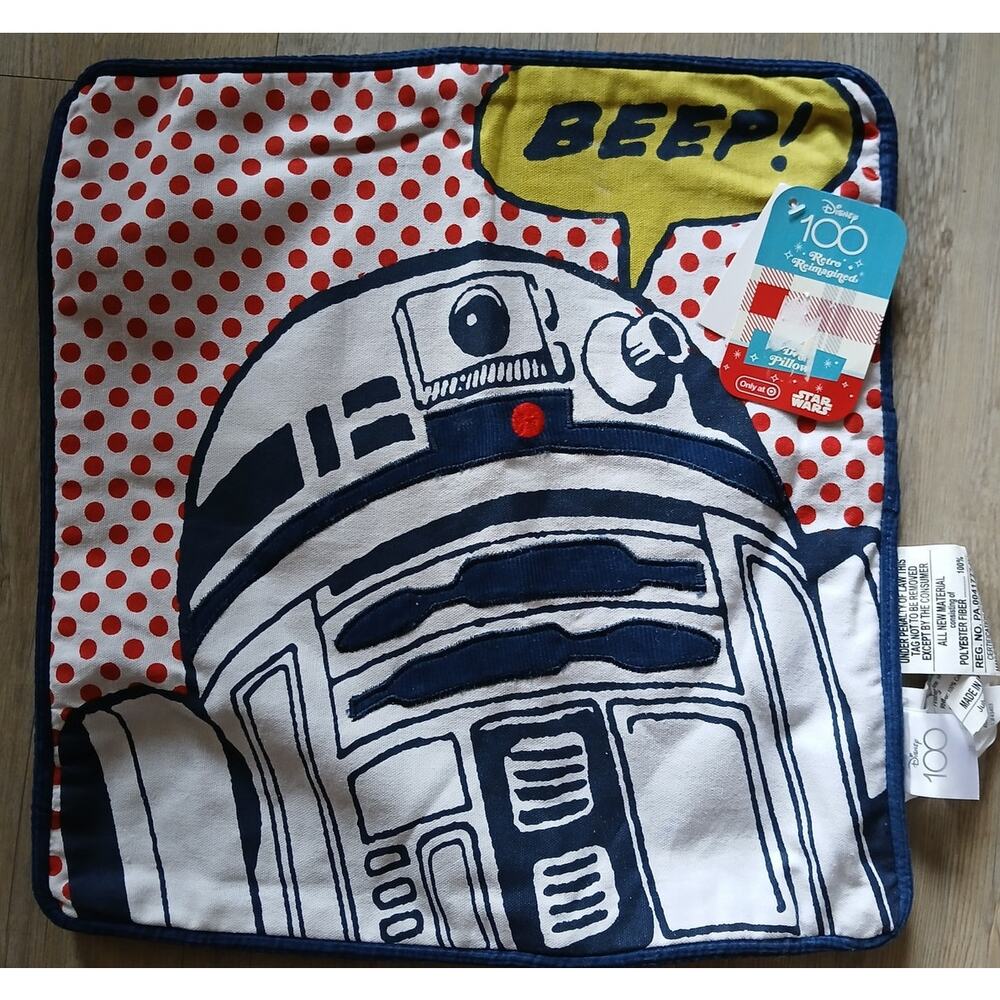 Disney 100 R2-D2 Star Wars Pillow Cover Pop Art With Zipper NWT